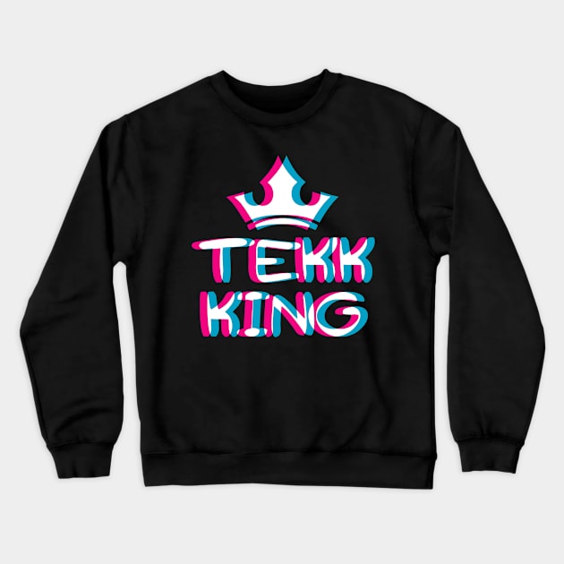 Hardstyle King Gabber Tekk Festival Crewneck Sweatshirt by QQdesigns